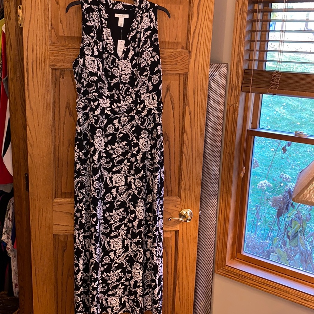 White House Black Market sleeveless, self-belted maxi dress